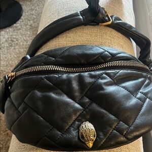 Kurt Geiger Black Quilted Crossbody Bag with Gold Detail